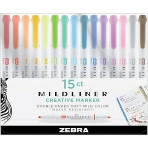 Zebra Mildliner Double tipped Marker set of 15